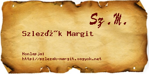 Szlezák Margit névjegykártya